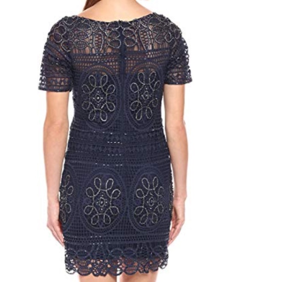 Aidan Mattox Navy Blue Embelished Mini Dress - Picture 2 of 3